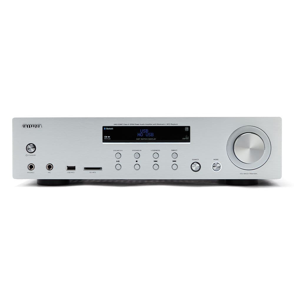 Aiwa AMU-120BT Integrated Amplifier with Bluetooth and USB/SD-MP3 Player