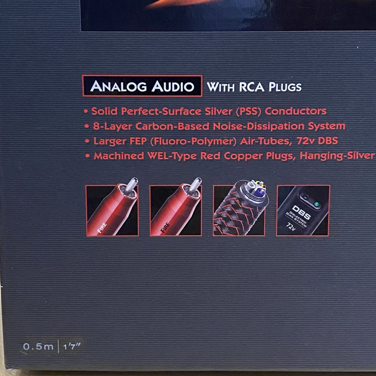 AudioQuest Fire Analogue Interconnect RCA DBS Cable Pair 0.5m
