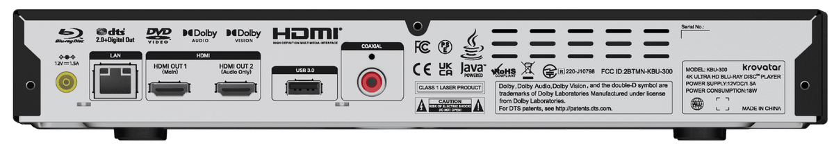 Krovatar KBU-300 SACD/CD 4K UHD Blu-ray Player